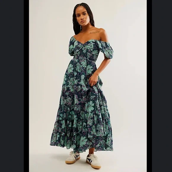 Free People | Dresses | Free People Sundrenched Floral Tiered Maxi |  Poshmark